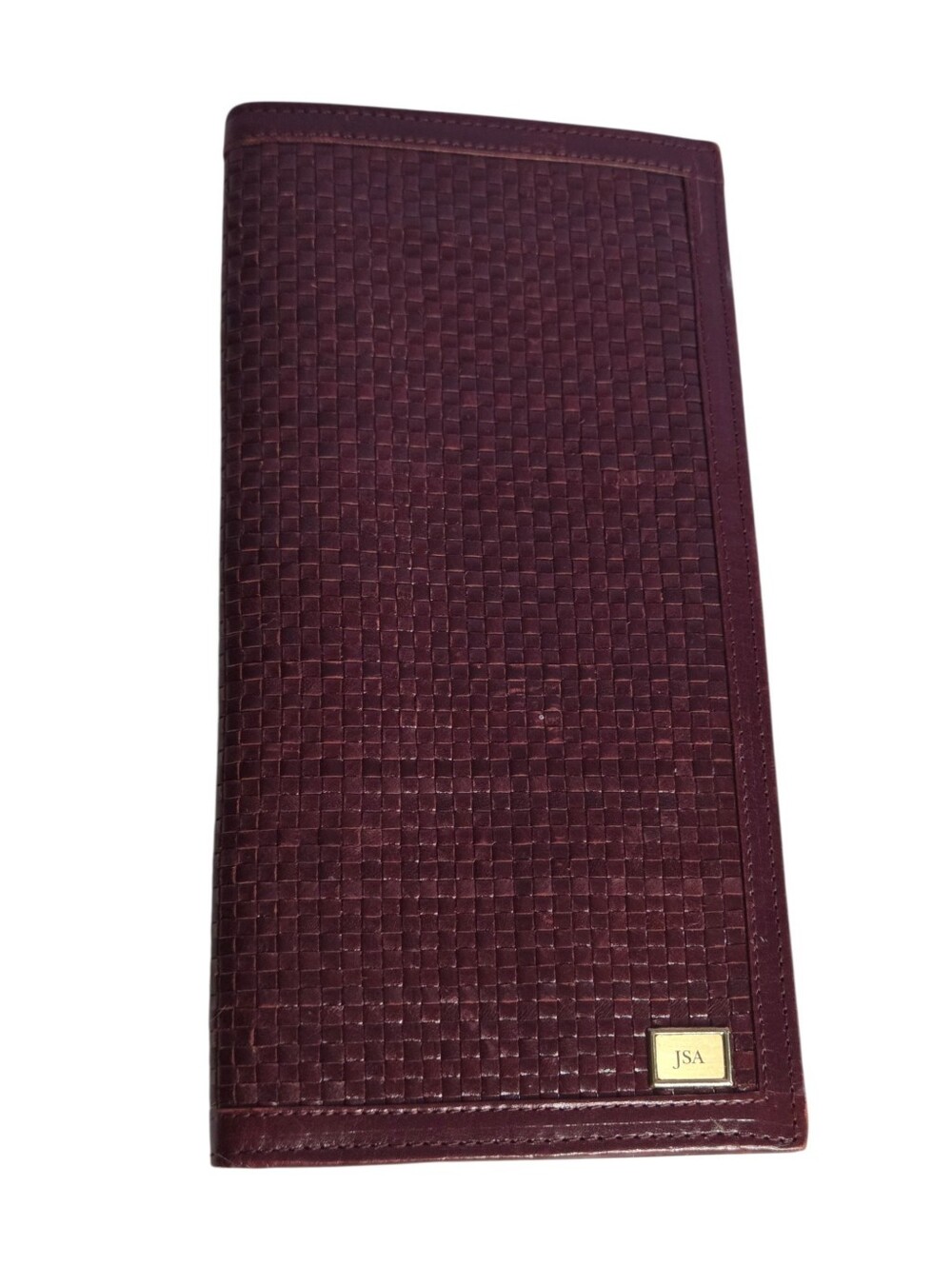 Calfskin Woven Leather Servers Wallet